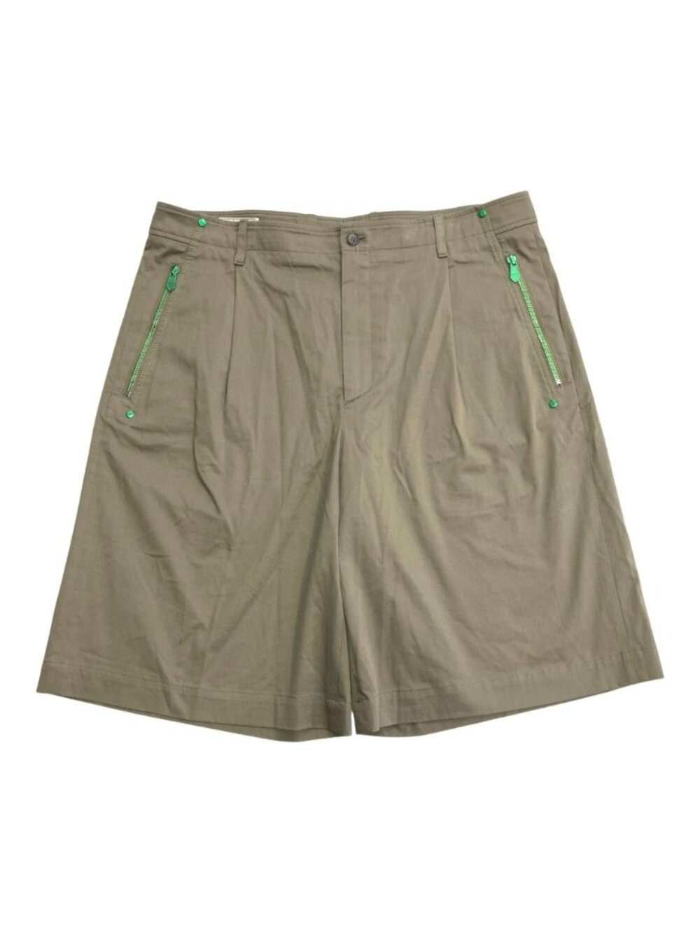 Hermes Shorts Half Tack Sellier Buttons 44 Metallic Green Khaki